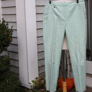 Adrianna Papell Kate Mint Green Stretch Lined Ankle Pants Sz 8